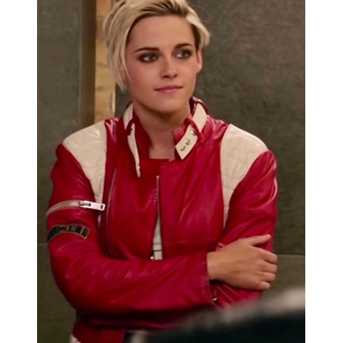 Charlie’s Angels Kristen Stewart Red and White Leather Jacket